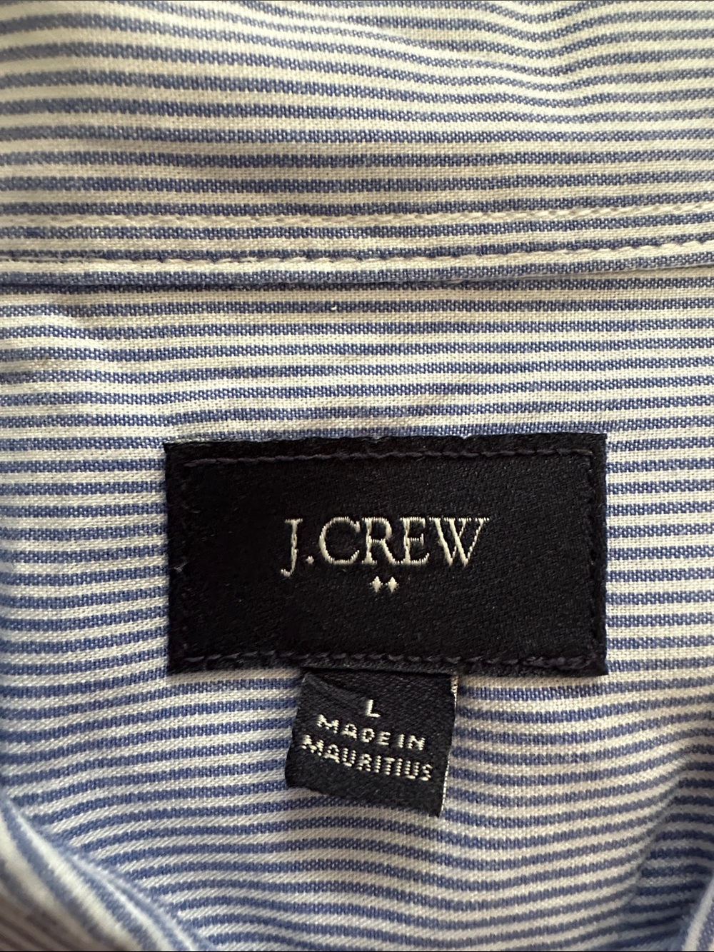 J. Crew Men's Light Blue Pinstripe Button-Down Dress Shirt - Picture 2 of 5